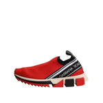 Dolce & Gabbana Red Sorrento Slip On Low Top Sneakers Shoes LA12685-36