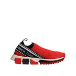 Dolce & Gabbana Red Sorrento Slip On Low Top Sneakers Shoes LA12685-36