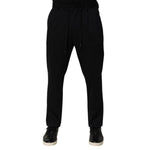Dolce & Gabbana Black Stripes Viscose Skinny Dress Men Pants PAN76615-48