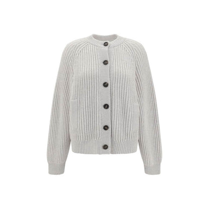Brunello Cucinelli White Cashmere Cardigan