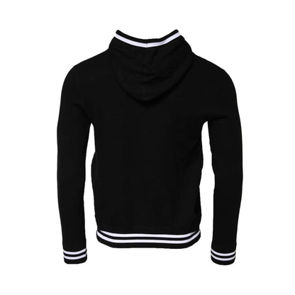 Dolce & Gabbana Black Hooded Logo Print Sweatshirt Sweater