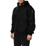 Dolce & Gabbana Black DG Logo Hoodie Metallic Print Sweater TSH91265-54