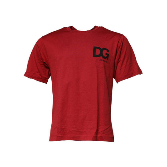 Dolce & Gabbana Red Cotton T-Shirt DO-1420-IT44 | S