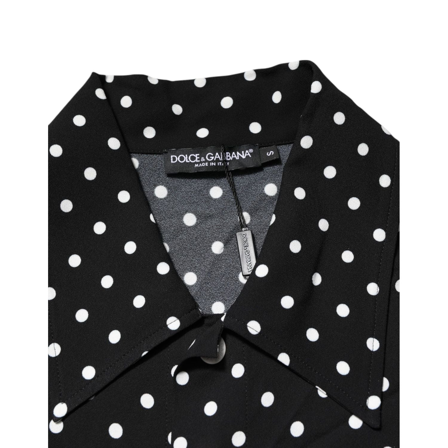 Dolce & Gabbana Black Polka Dot Short Sleeves Collared Polo T-shirt