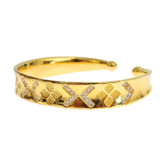 Nialaya Elegant Gold Plated Silver CZ Bracelet Bracelet Nialaya Light Goldenrod