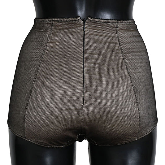 Dolce & Gabbana Beige Black Net Cotton Blend Chic Underwear Dolce & Gabbana Dark Slate Gray