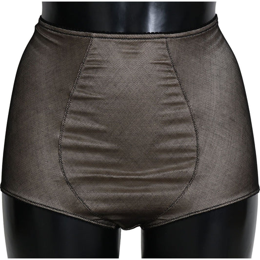 Dolce & Gabbana Beige Black Net Cotton Blend Chic Underwear Dolce & Gabbana Dark Slate Gray