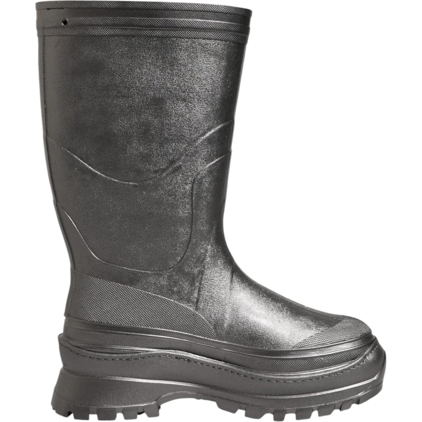 Dolce & Gabbana Black Argento Pull On Rain Boots Shoes LA12770-41