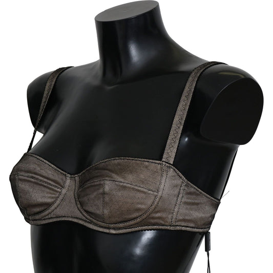 Dolce & Gabbana Elegant Brown Stretch Bra Womens Underwear Dolce & Gabbana Black