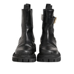 Dolce & Gabbana Black Gold DG Logo Trekking Calf Boots Shoes