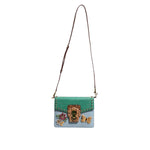 Dolce & Gabbana Blue Green LUCIA Embellished Crossbody Bag