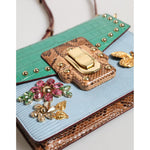 Dolce & Gabbana Blue Green LUCIA Embellished Crossbody Bag