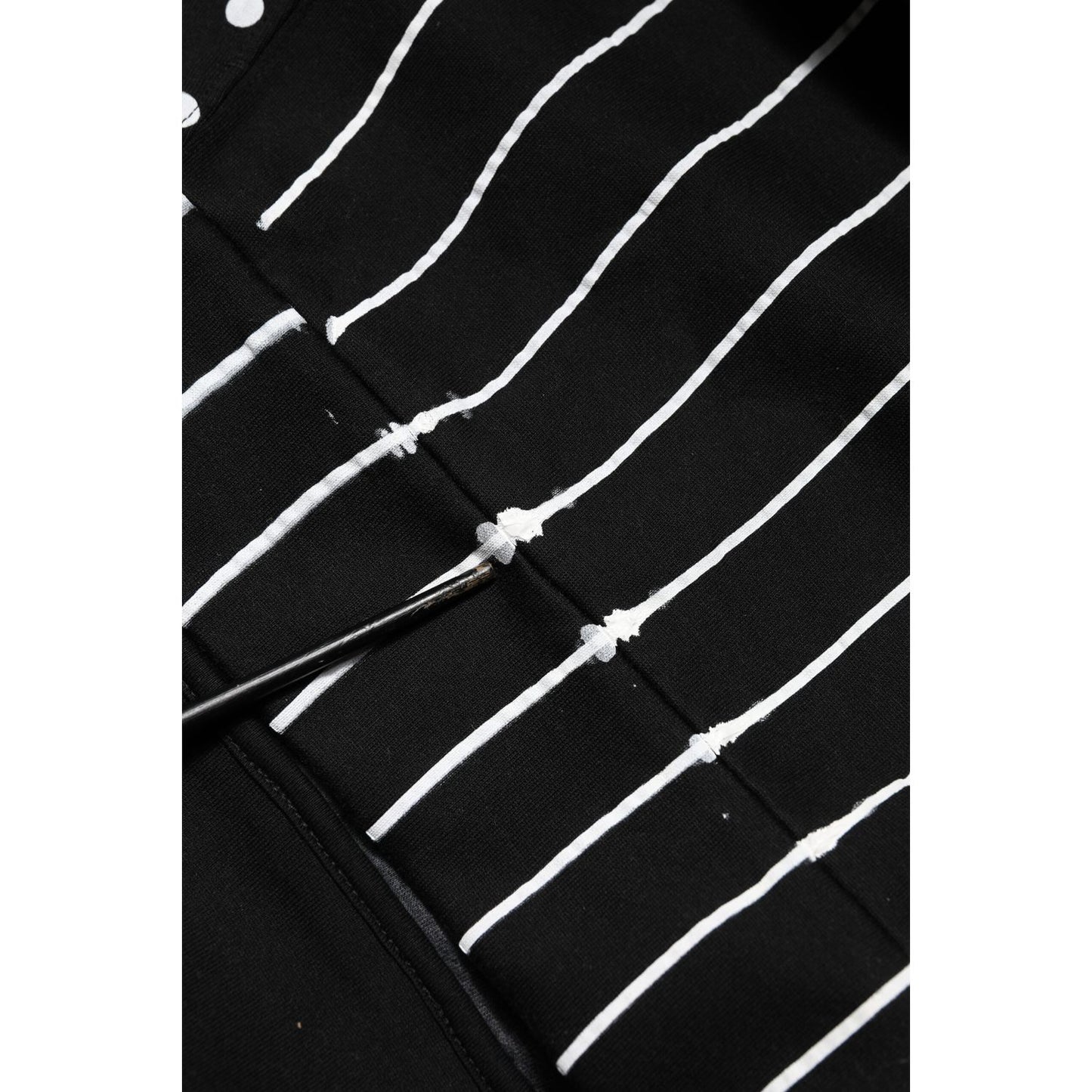 Dolce & Gabbana Black Stripes Hooded Men Sweatshirt Sweater