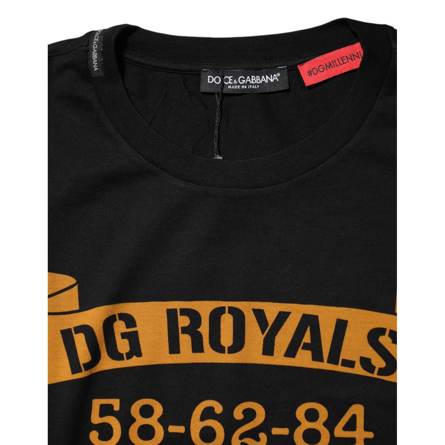 Dolce & Gabbana Black DG Royals Cotton Crew Neck T-shirt