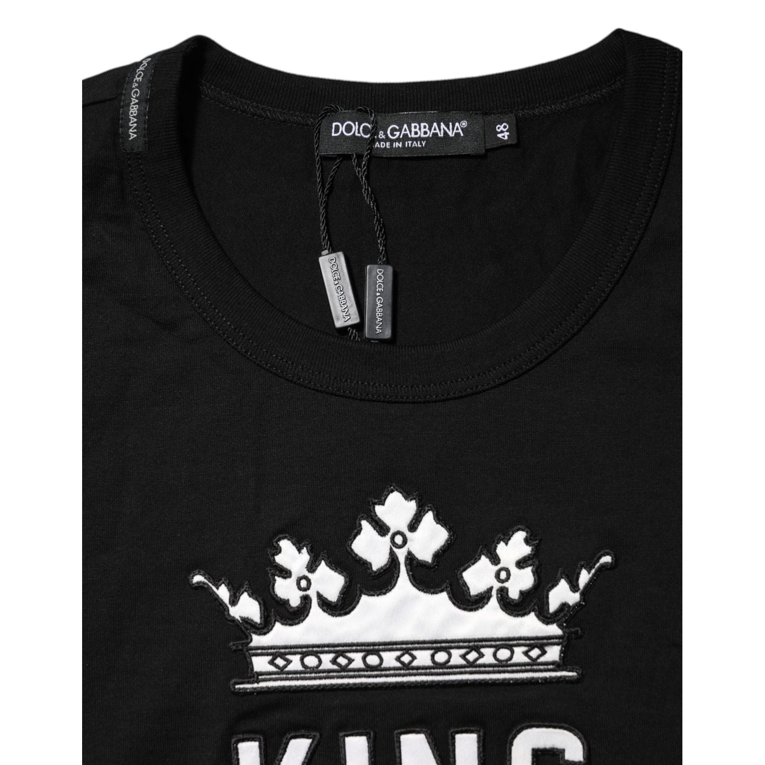 Dolce & Gabbana Black DG King Crown Cotton Crew Neck T-shirt