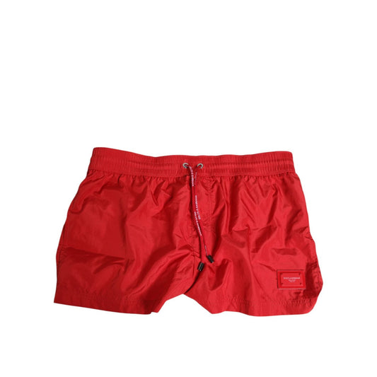 Dolce & Gabbana Red Drawstring Beachwear Shorts Swimwear BIK1875-7