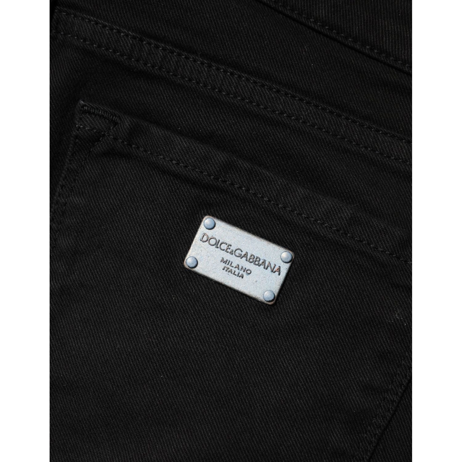 Dolce & Gabbana Black Cotton Skinny Mid Waist Denim Jeans