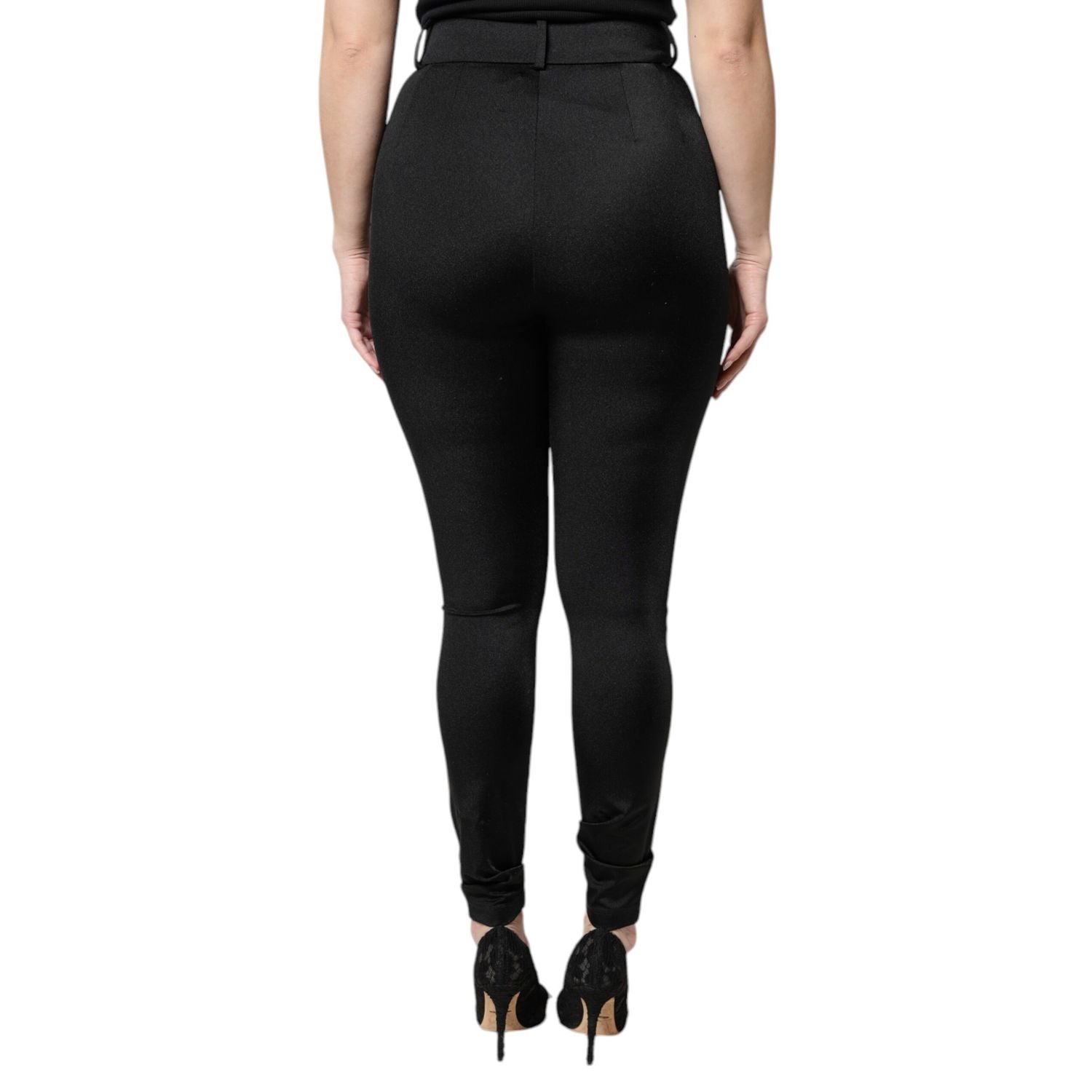 Dolce & Gabbana Black Nylon Leggings Stretch Pants