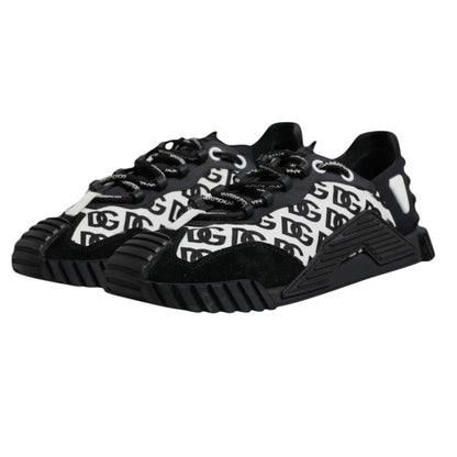 Dolce & Gabbana Black Logo Lace Up Low Top NS1 Sneakers