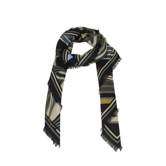 Salvatore Ferragamo Black Wool Foulard