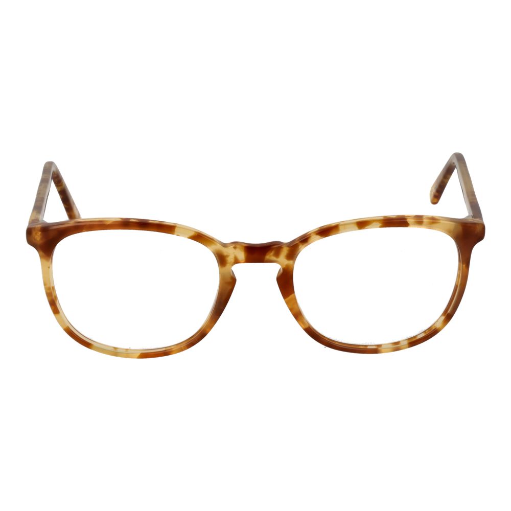 Andy Wolf Brown Unisex Glasses Frame in full-rim acetate with demo lenses, panto style, size 51-19-145, includes branded case.