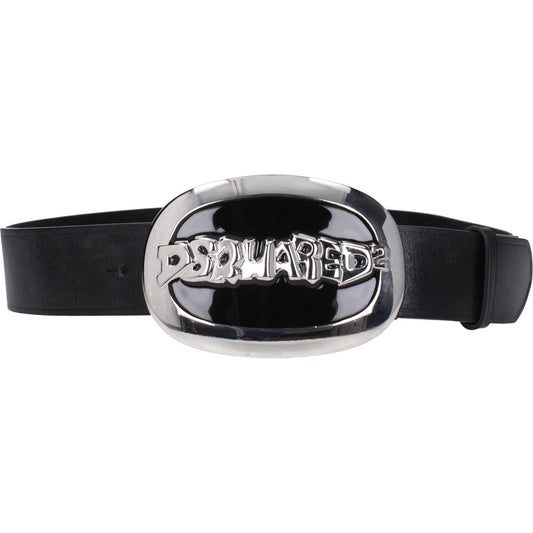 Dsquared² Black Leather Belts DS-8547418603785-85 CM / 34 INCHES