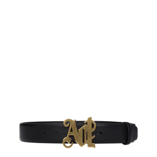 Palm Angels Black Leather Regular Belt