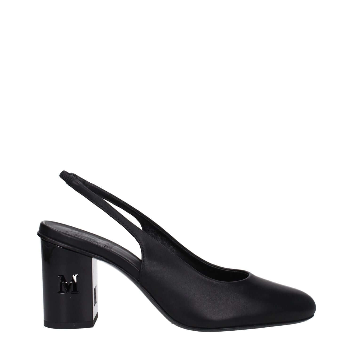 Max Mara Black Leather High Heel Pumps