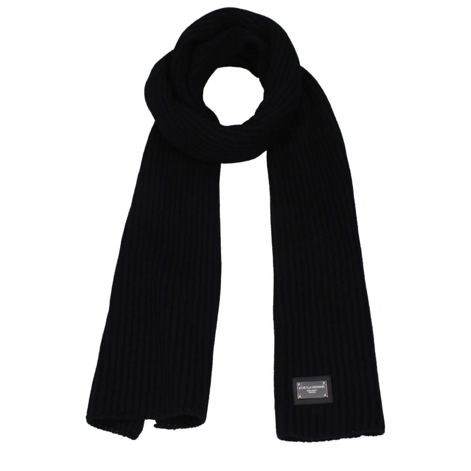 Dolce & Gabbana Black Wool Scarf