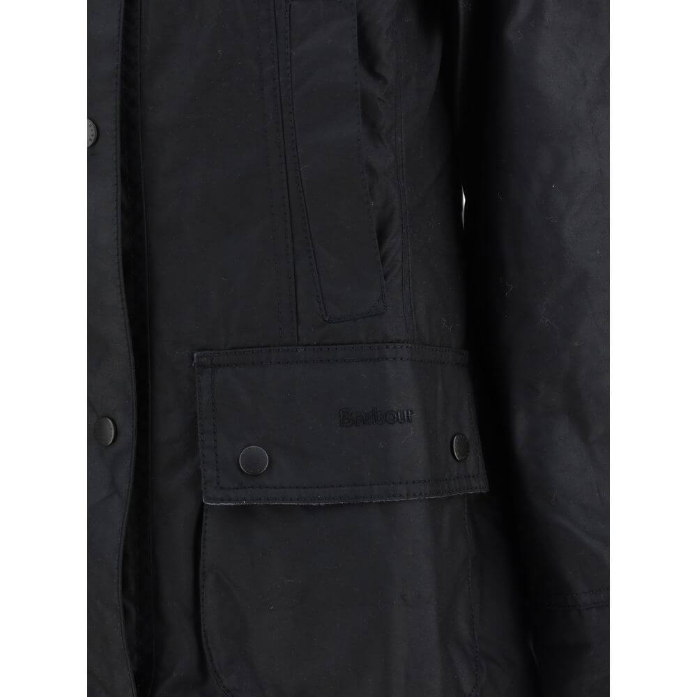 Barbour Black Cotton Coat