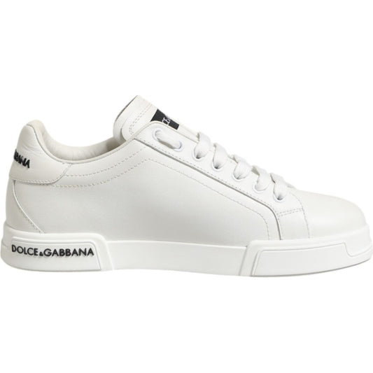Dolce & Gabbana White Portofino Logo Low Top Sneakers Shoes MV7314-41