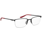 Under Armour Black Metal Frames, model UA5005G003F41, men's glasses in black with red temple accents, size 54/19/140mm.