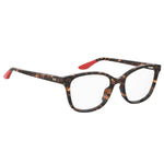 Under Armour Brown Acetate Frames for women in tortoiseshell design with red accents, size 52/17/135 mm.