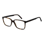 Andy Wolf Brown Unisex Glasses Frame with full-rim rectangle design and acetate material, shown from side angle.