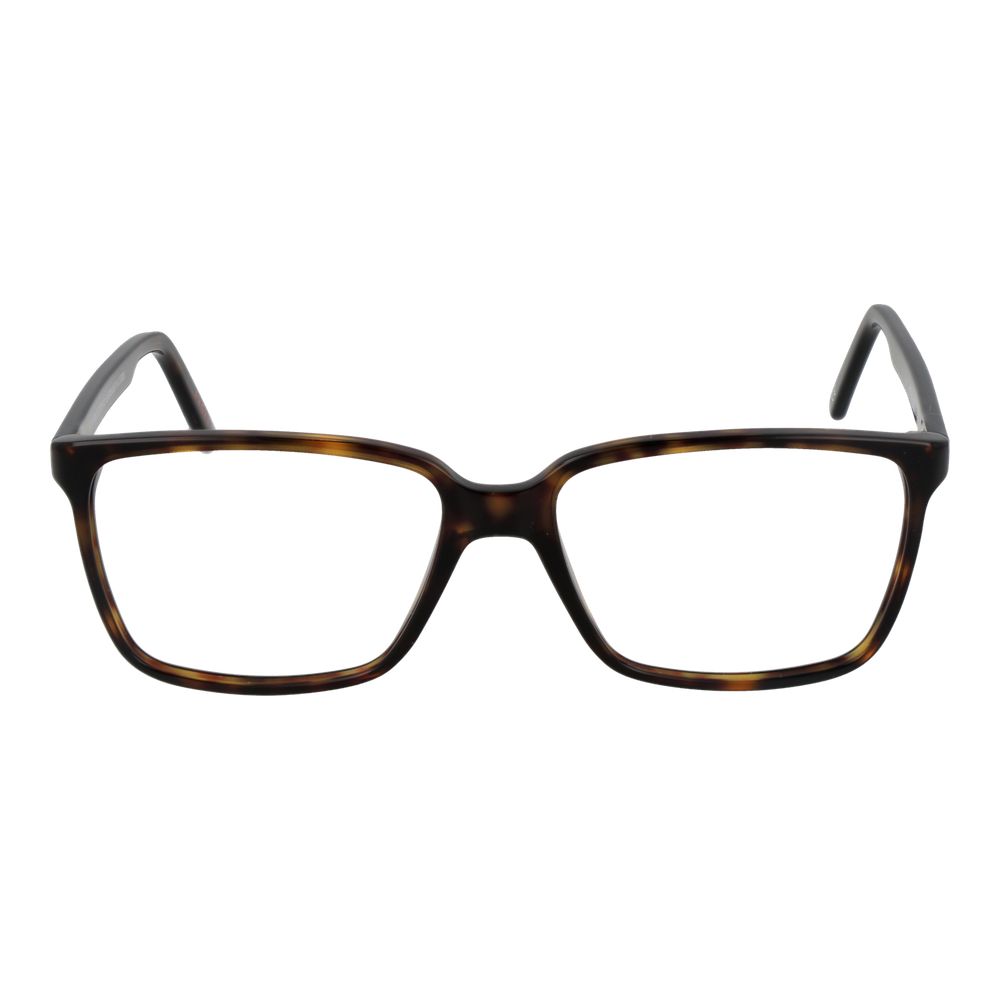 Andy Wolf Brown Unisex Glasses Frame in full-rim acetate with rectangle style, demo lenses, and branded case.