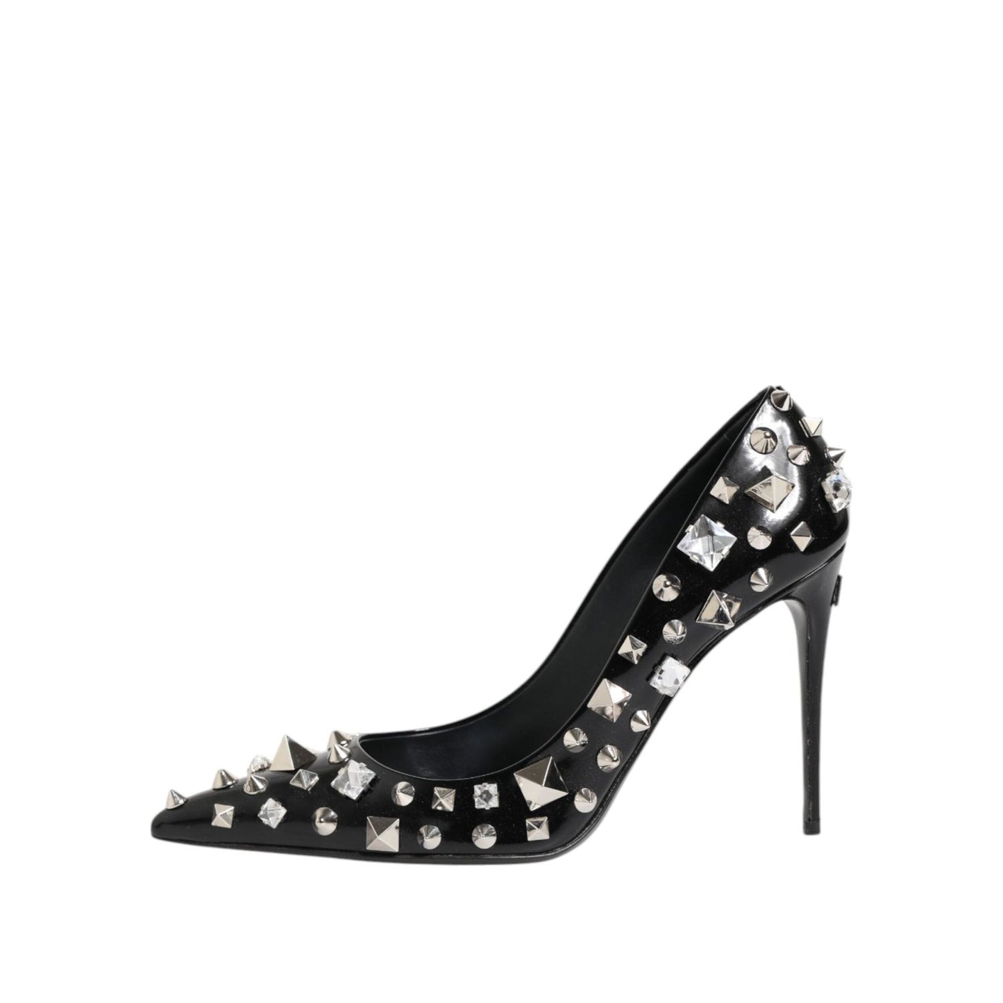 Dolce & Gabbana Black Crystals Studs Stiletto Pumps Shoes