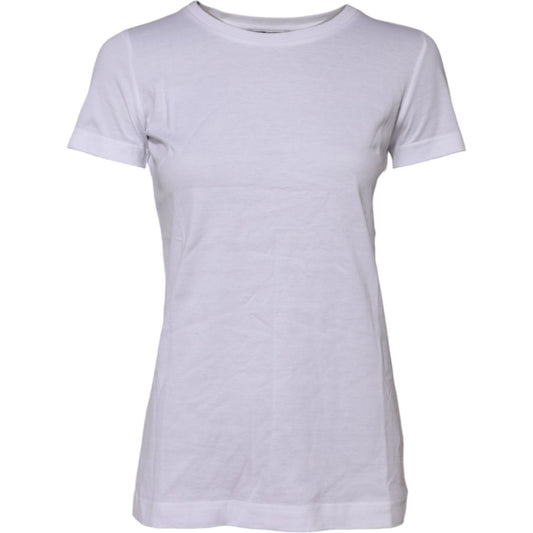 Dolce & Gabbana White Short Sleeves Crew Neck Top T-shirt TSH91277-38