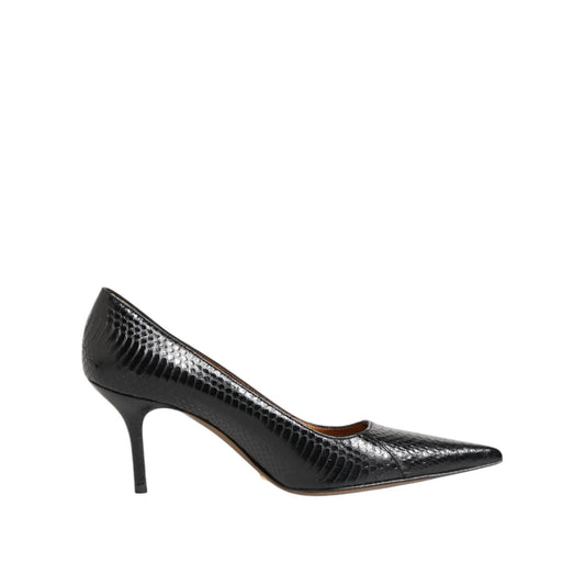 Dolce & Gabbana Black Exotic Leather Stiletto Pumps Shoes