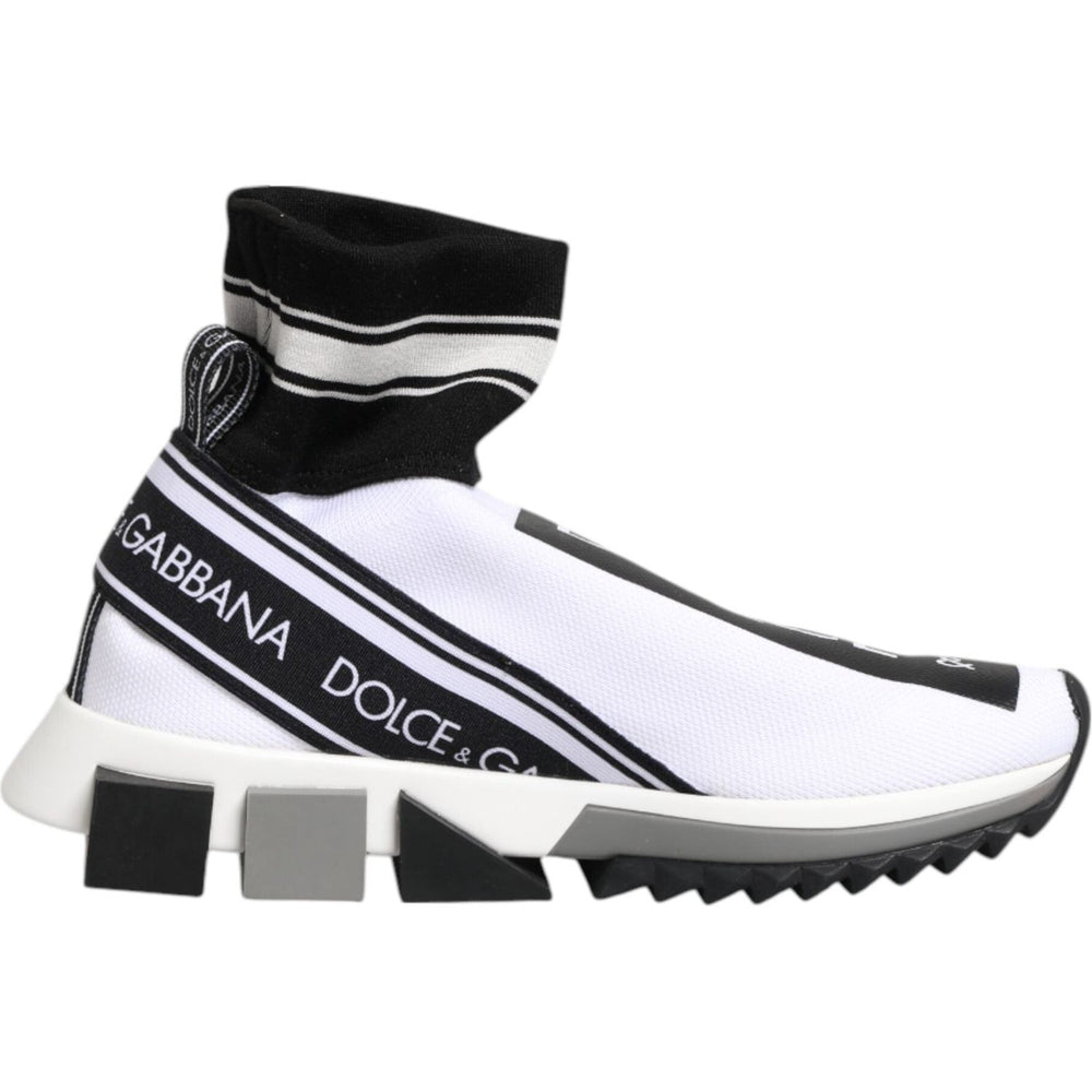 Dolce & Gabbana White Black Sorrento Socks Sneakers Shoes