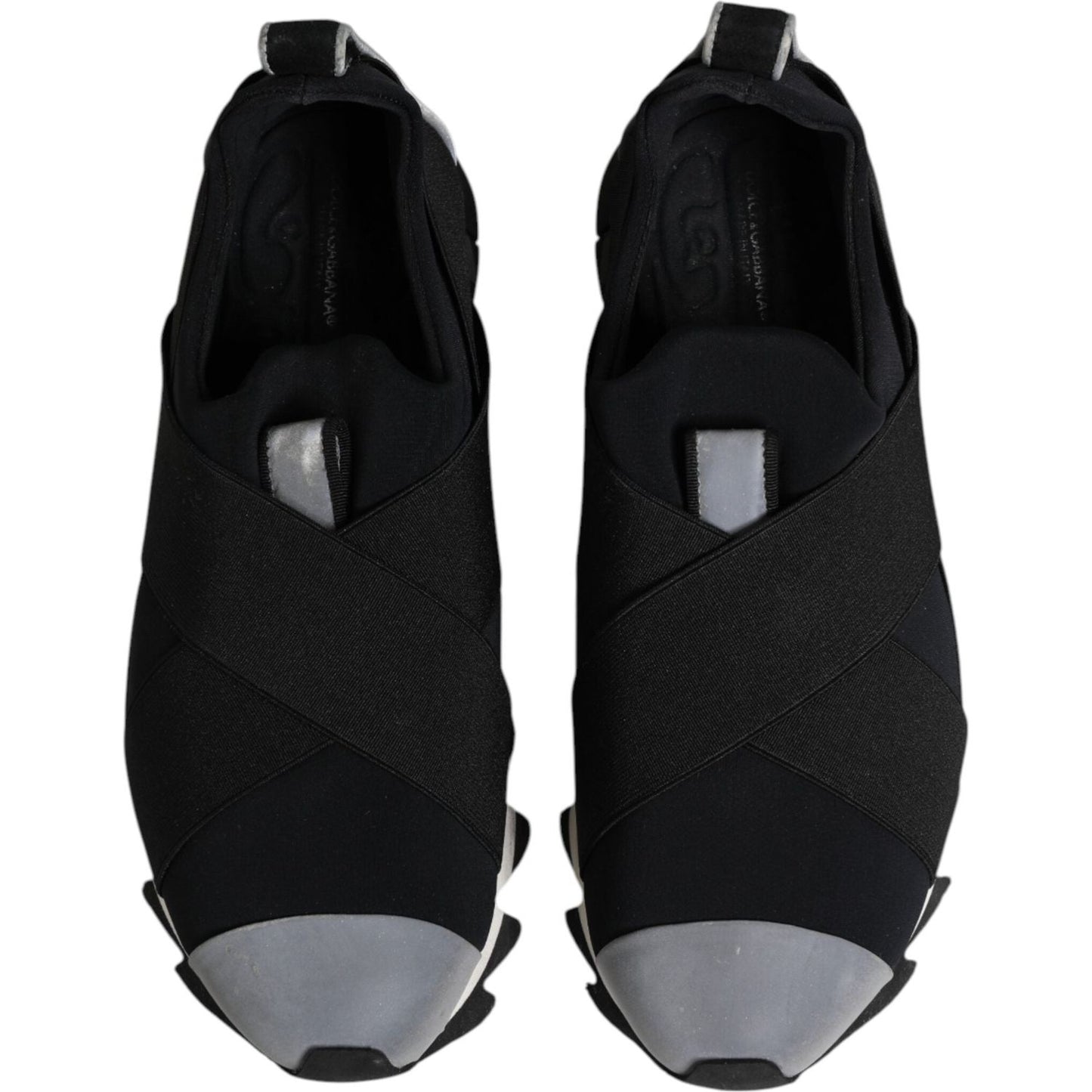 Dolce & Gabbana Black Neoprene Stretch Shark Sneakers Shoes
