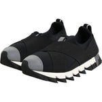 Dolce & Gabbana Black Neoprene Stretch Shark Sneakers Shoes