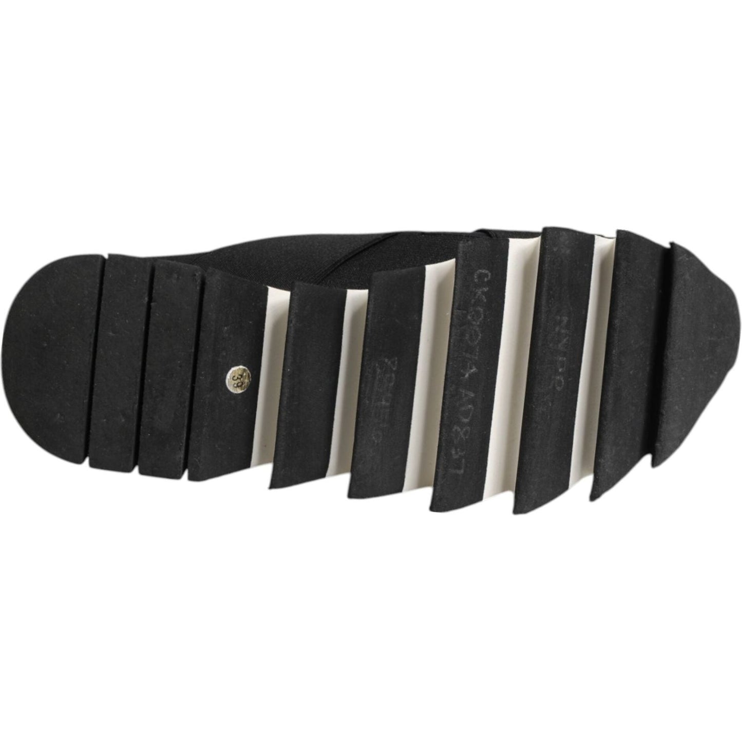 Dolce & Gabbana Black Neoprene Stretch Shark Sneakers Shoes