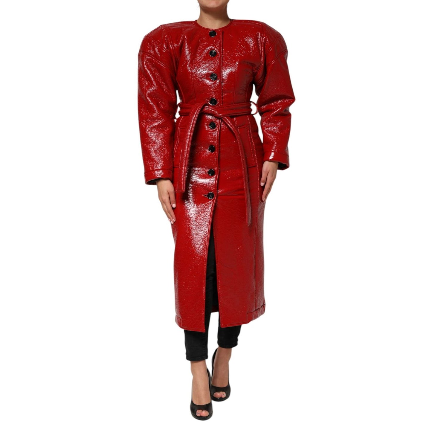 Dolce & Gabbana Red Wool Single Breasted Trench Coat Jacket JKT41570-38