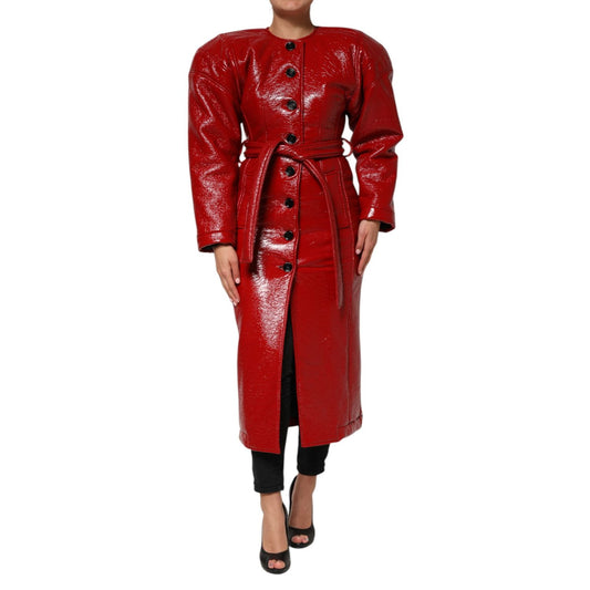 Dolce & Gabbana Red Wool Single Breasted Trench Coat Jacket JKT41570-38