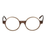 Andy Wolf Brown Unisex Glasses Frame with full-rim acetate design, round style, in brown color, demo lenses, includes branded case.