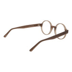 Andy Wolf Brown Unisex Glasses Frame in acetate with full-rim round design, showcased in side view.