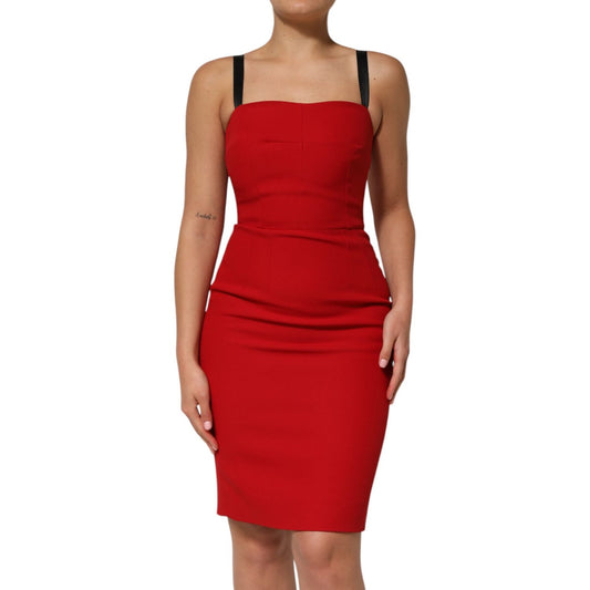 Dolce & Gabbana Red Stretch Bodycon Sheath Knee Length Dress DR81762-42