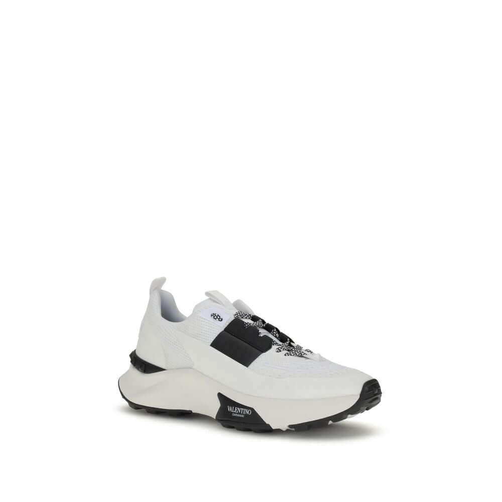 Valentino Garavani White Calf Leather Bos Taurus Athletic Sneakers