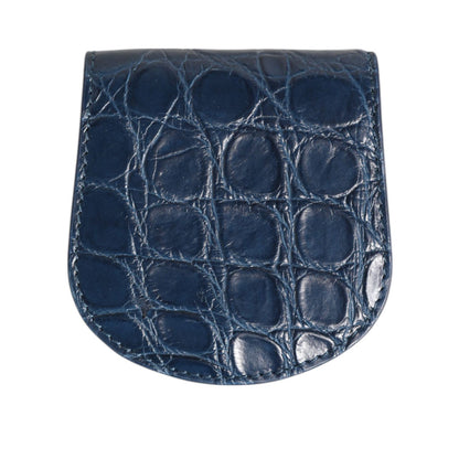 Dolce & Gabbana Blue Exotic Skin Coin Condom Case Holder Pocket Wallet