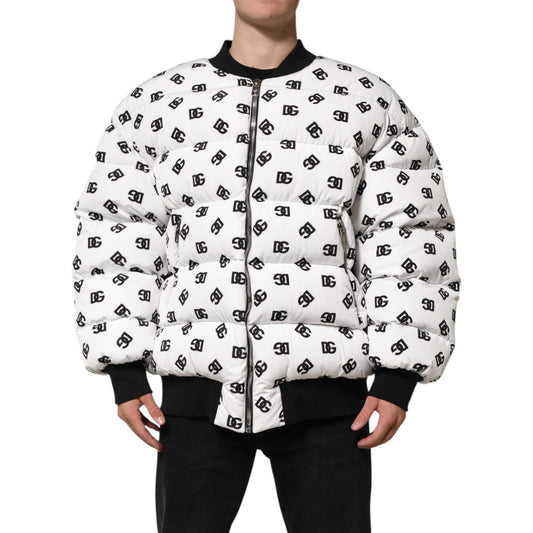 Dolce & Gabbana White DG Monogram Full Zip Quilted Jacket JKT41556-52